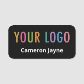 ブラックプロフェッショナル名タグロゴ磁気またはピン 名札 (正面)