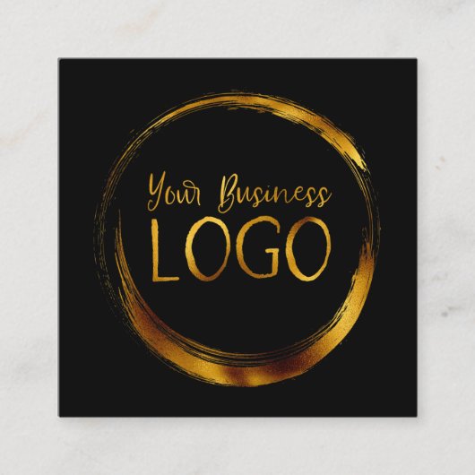 ブラックプロモーションのラウンドビジネスロゴ スクエア名刺 (正面)