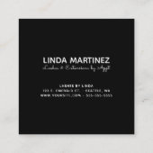 ブラックプロモーションのラウンドビジネスロゴ スクエア名刺 (裏面)