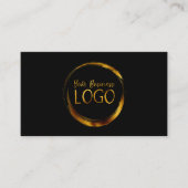 ブラックプロモーションのラウンドビジネスロゴ 名刺 (正面)