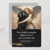 ブラックプードルの喪失悔やみや弔慰 招待状 (正面/裏面)