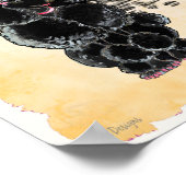 ブラックプードルエッフェルタワーパリアートプリント ポスター (角)