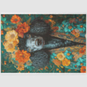 ブラックプードルカラフルポートレートデコページ 薄葉紙 (正面)