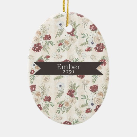 ブラックプードルクリスマスペットオーナメント セラミックオーナメント (裏面)