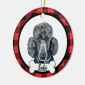 ブラックプードルドッグオーナメント セラミックオーナメント (左)