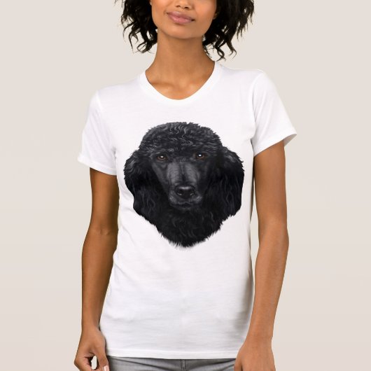 ブラックプードルドッグ顔 Tシャツ (正面)