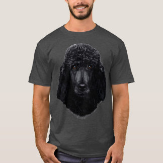 ブラックプードルドッグ顔 Tシャツ