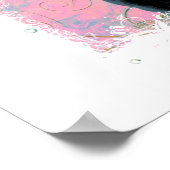 ブラックプードルハミングバーズスワーズアート招待状 ポスター (角)