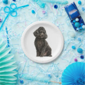 ブラックプードルパピードッグウェディングパーティー誕生日 ペーパープレート (パーティー)