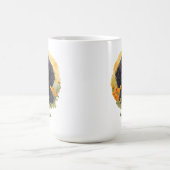 ブラックプードルマグとフローラサンライズイラストレーション コーヒーマグカップ (中央)