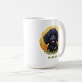 ブラックプードルマグとフローラサンライズイラストレーション コーヒーマグカップ (正面右)