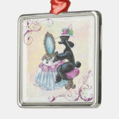 ブラックプードルレトロブードワール メタルオーナメント (左)