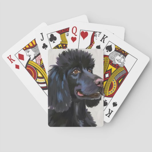 ブラックプードル | 水彩画の犬ペット トランプ (裏面)