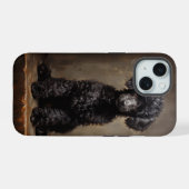 ブラックプードル iPhone 15ケース (裏面横)