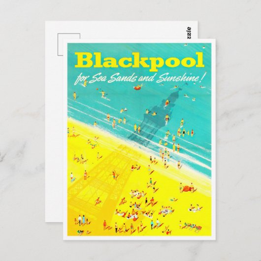 ブラックプールイングランドヴィンテージ旅行はがき ポストカード (正面/裏面)