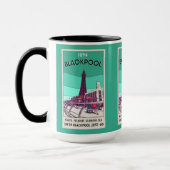 ブラックプールシーサイドリゾートイングランドヴィンテージアート マグカップ (左)