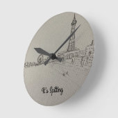 ブラックプールタワーオリジナルアート ラウンド壁時計 (傾斜)
