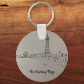 ブラックプールタワークラッキングフラッグオリジナルアート キーホルダー (正面)