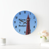 ブラックプールタワーブルースカイデイラージクロック ラージ壁時計 (ホーム)