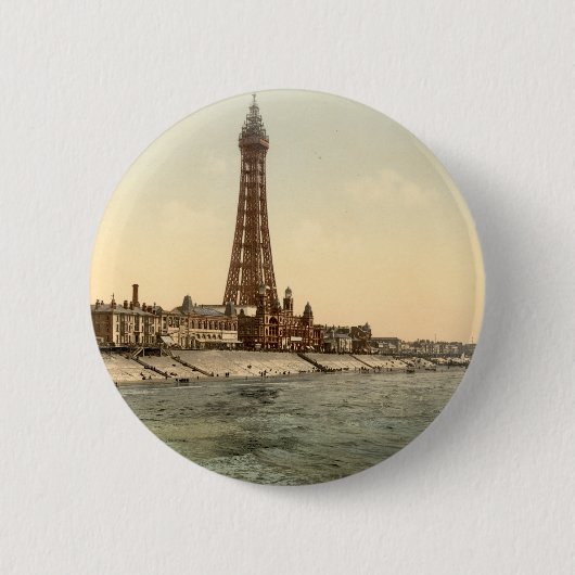 ブラックプールタワーI、Lancashire、イギリス 缶バッジ (正面)