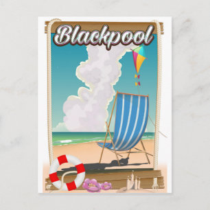 ブラックプールビーチシーサイド旅行ポスター ポストカード