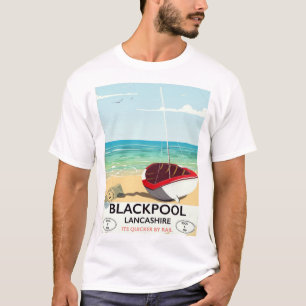 ブラックプール、ランカシャー、鉄道ポスター Tシャツ