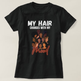 ブラックヘアの気分を表現するヘアスタイルのカスタムグラフィックTシャツ Tシャツ