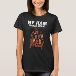 ブラックヘアの気分を表現するヘアスタイルのカスタムグラフィックTシャツ Tシャツ