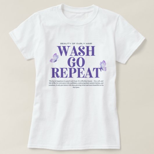 ブラックヘアのWash and GoアートTシャツ Tシャツ (デザイン正面)