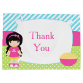 ブラックヘアガールスリープバースランバーパーティー誕生日 ラージペーパーバッグ (裏面)