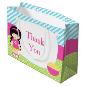 ブラックヘアガールスリープバースランバーパーティー誕生日 ラージペーパーバッグ (裏面アングル)