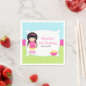 ブラックヘアガールスリープバースランバーパーティー スタンダードカクテルナプキン (インサイチュ)