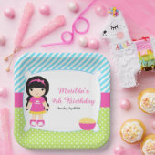 ブラックヘアガールスリープバースランバーパーティー ペーパープレート (パーティー)