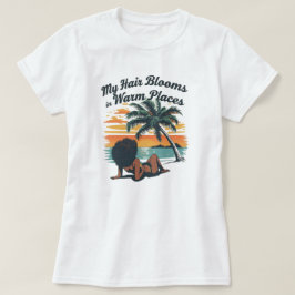 ブラックヘアサマービーチアフロカスタムTシャツ Tシャツ