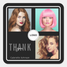 ブラックヘアスタイリストフォトコラージュサンクスギフト