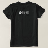 ブラックヘアスタイリスト ビジネス ロゴ 名前入り Tシャツ (デザイン裏面)