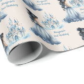 ブラックヘアプリンセスと城 ラッピングペーパー (ロールコーナー)