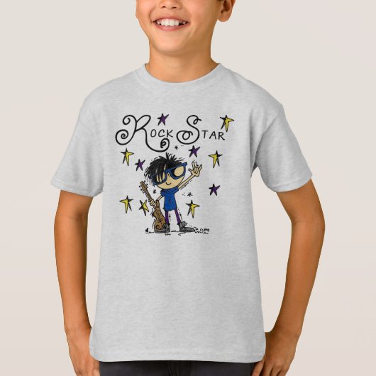 ブラックヘアボーイロックスター Tシャツ (正面)