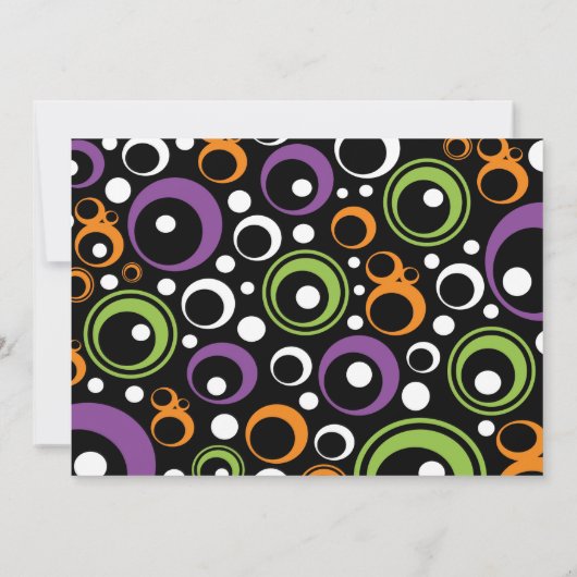 ブラックヘアリングハロウィーン誕生日 招待状 (裏面)