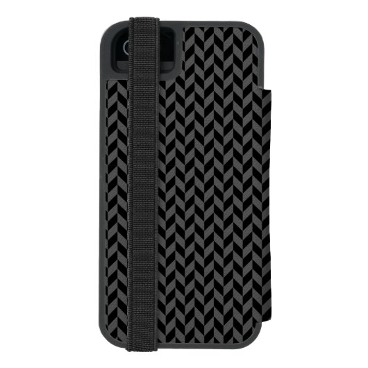 ブラックヘリンボーンiPhone 5ウォレットケース Incipio iPhoneウォレットケース (フォリオ裏面)