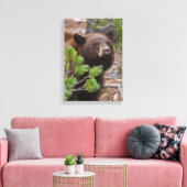 ブラックベアとブロンドカラー キャンバスプリント (インサイチュ (リビング))