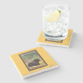 ブラックベアインフォレスト – アラスカ、ケチカン ストーンコースター (横)