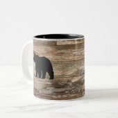 ブラックベアウッド絵画ズ素朴スタイル ツートーンマグカップ (正面左)