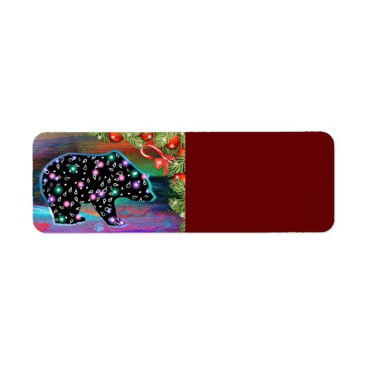 ブラックベアスピリットノーザンライトがクリスマスを彩る ラベル (正面)