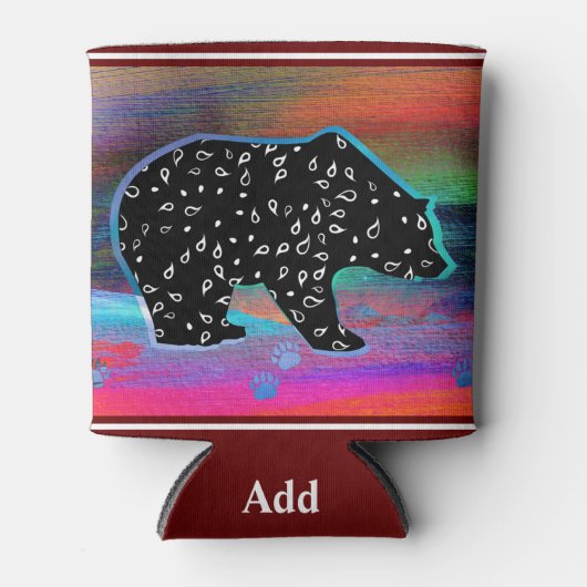 ブラックベアスピリットノーザンライトカラークーラーボックス 缶クーラー (正面)