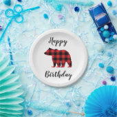 ブラックベアハッピーバースデーキャンパー紙プレート ペーパープレート (パーティー)
