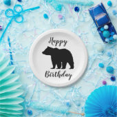 ブラックベアハッピーバースデーキャンパー紙プレート ペーパープレート (パーティー)