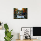 ブラックベアマザー&クブウォーターフォール ポスター (ホームオフィス)