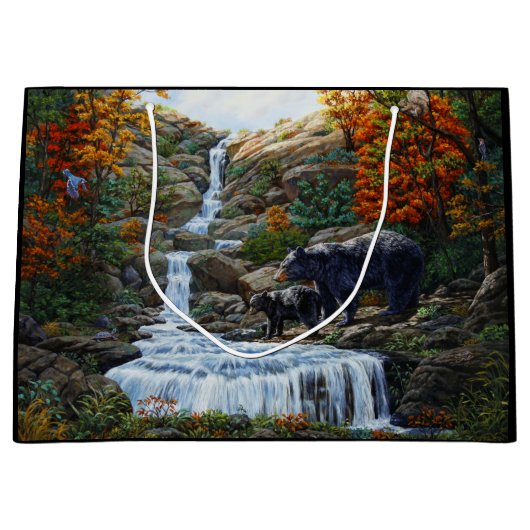 ブラックベアマザー&クブウォーターフォール ラージペーパーバッグ (正面)