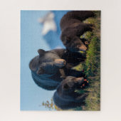 ブラックベアママママアンドベビーベアーカブ ジグソーパズル (縦)